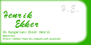 henrik ekker business card